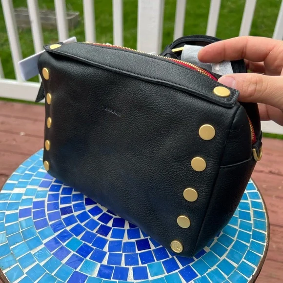 NWT Hammitt Evan Medium Black Crossbody Bag with Gold Accents - Picture 1 of 5